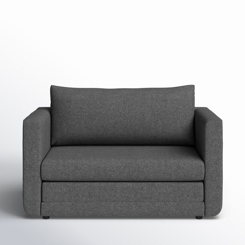 Jalyn Twin Upholstered Convertible Sofa, Dark Gray Polyester