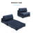 Single Folding Sofa Bed,Corduroy Convertible Sleeper Chair with Lumbar Pillow, Portable Floor Lounge Lazy Sofa, Dark Blue-106686763
