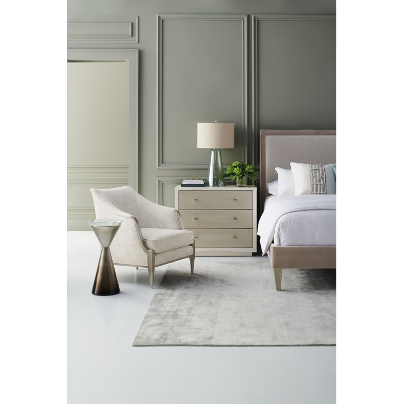 Caracole Classic Glass End Table, Dark Beige