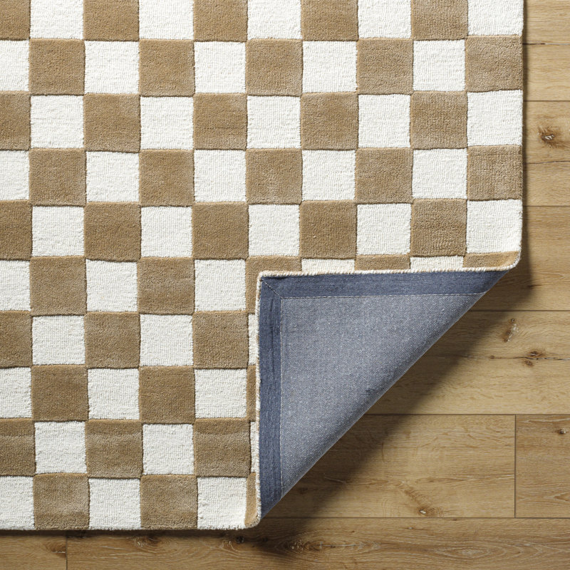 Jenna Tan Hand Tufted Area Rug, Rectangle 2' x 3'