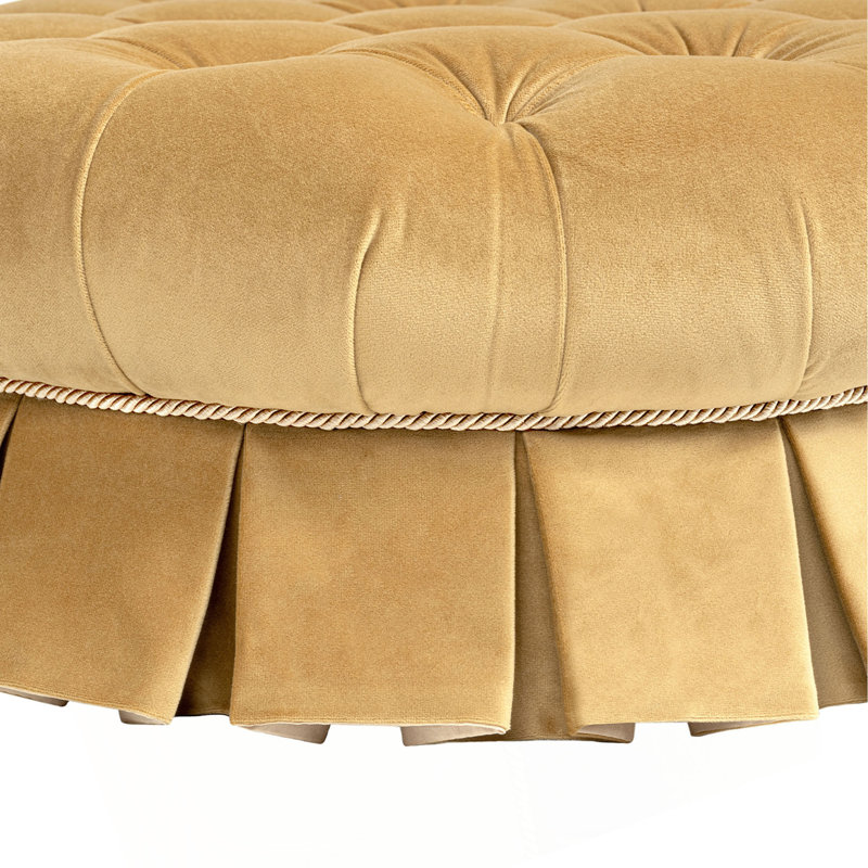Panier rond pour animaux de compagnie Roquefort de 62 cm (24,5 po) en velours capitonné avec jupe à plis creux