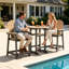 Ensemble de bar de patio 3 pièces, chaises Adirondack en PEHD pour l'extérieur-676974160