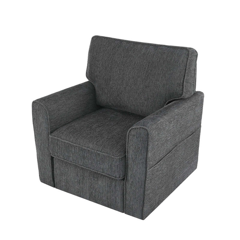 Upholstered Swivel Armchair, Gray