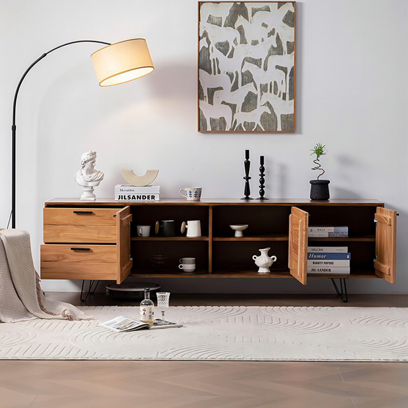 Meuble télé Modern Burlywood, H 23,62 po x L 70,87 po x l 15,75 po