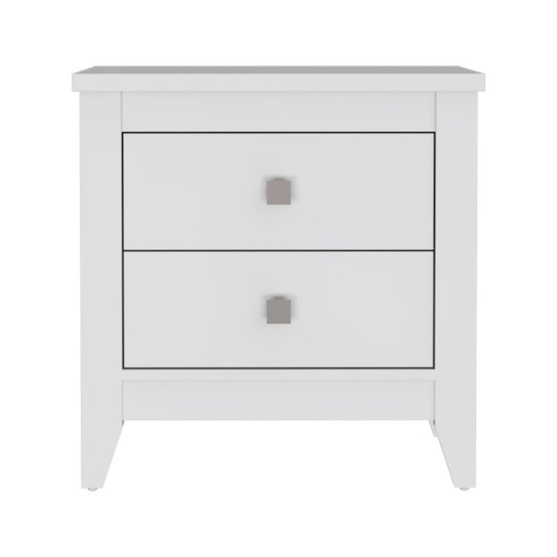 Nightstand , End Table, Side Table Two Shelves, Four Legs, Nightstand