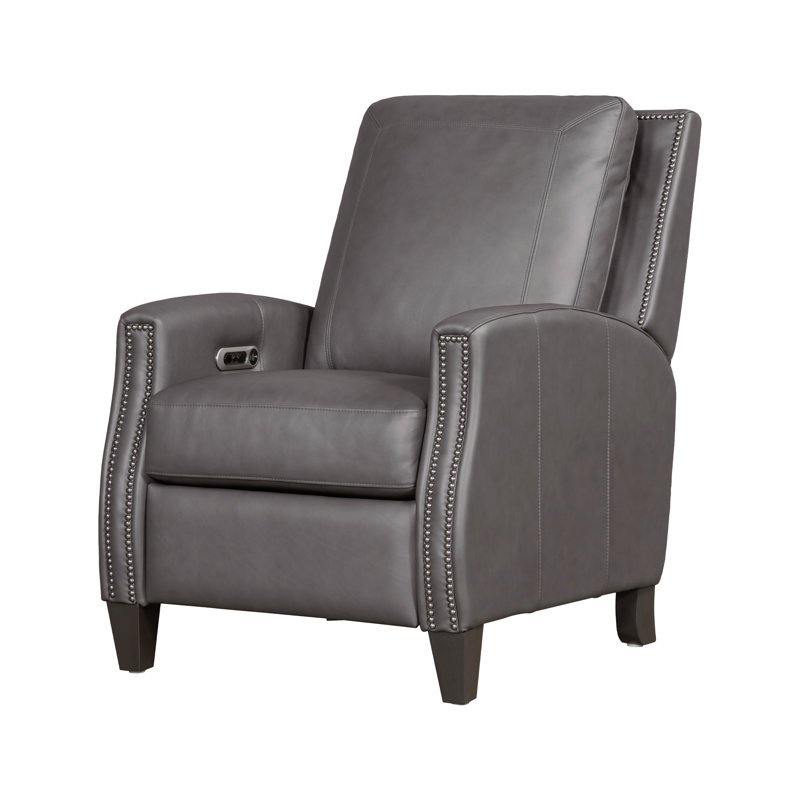 Molucca Jefferson Upholstered Power High Leg Recliner, Echo Grey
