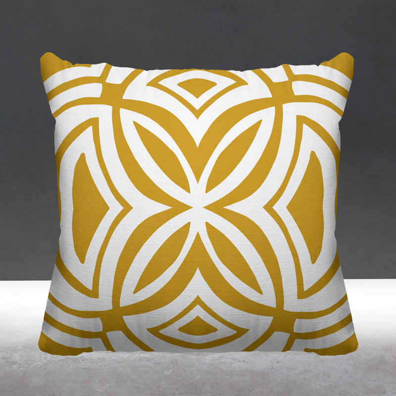 Coussin décoratif intérieur / extérieur Dreyer, L 19 po x H 19 po, Jaune