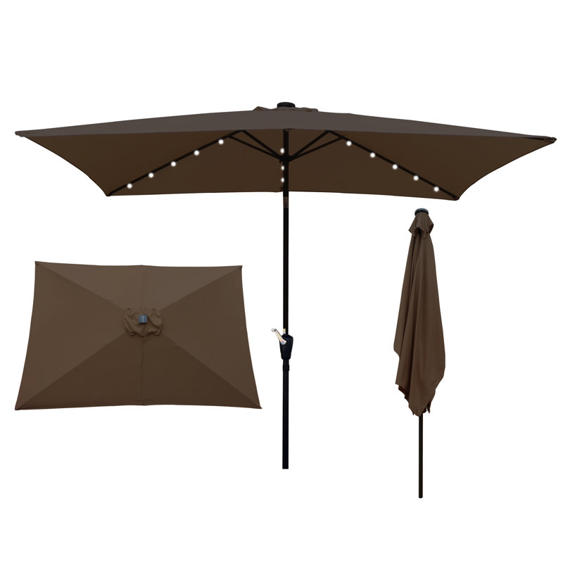 Parasol Taibah 120 avec contrepoids inclus, Chocolat