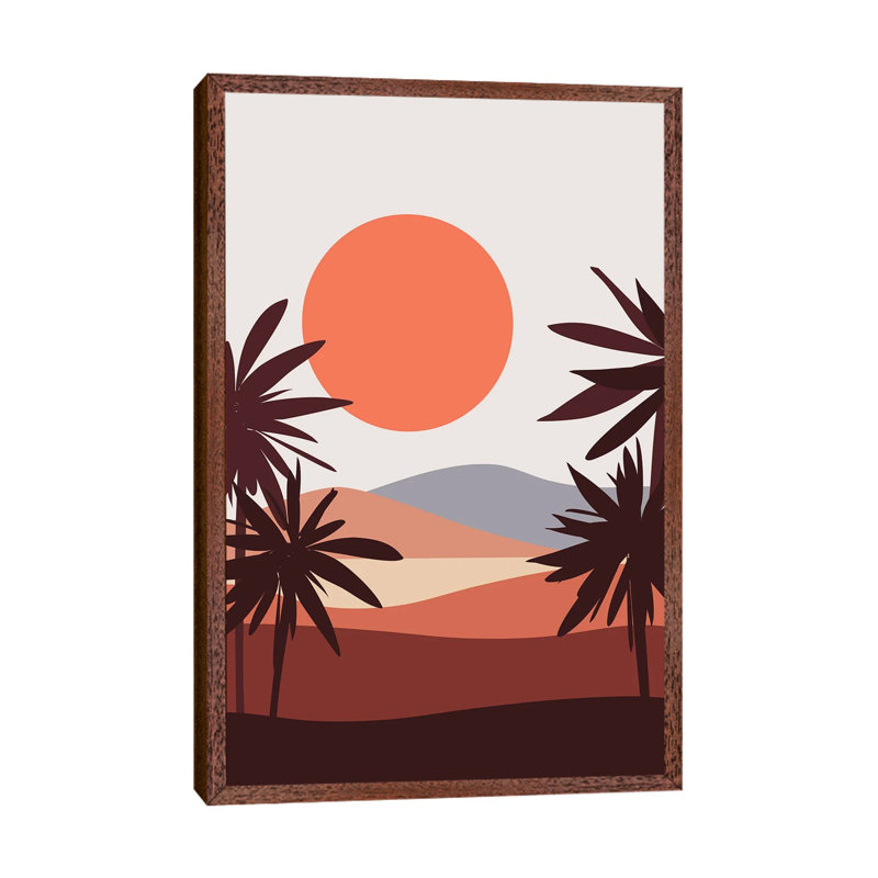 Abstract Landscape XII - Print on Canvas, Brown Framed, 152.5 cm H x 101.5 cm W