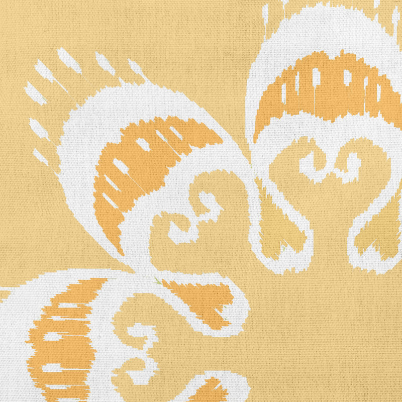 Housse et insert de coussin rectangulaire extérieur Ikat Mandala, Jaune soleil