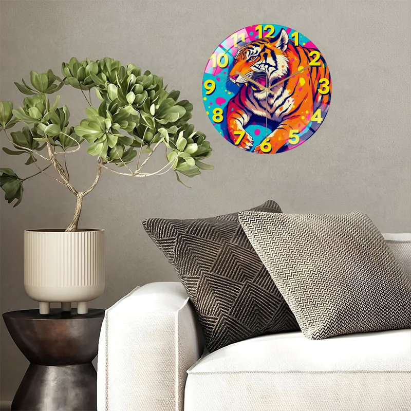 Horloge murale vibrante avec art coloré 12 po