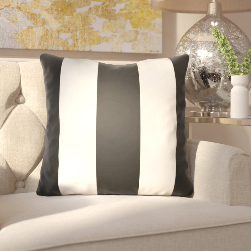 Coussin intérieur / extérieur Athena, Noir, H 20 po x l 20 po x P 4 po