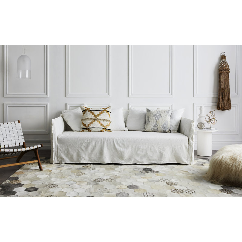Atomo Cowhide Geometric Area Rug, Rectangle 2' x 3'