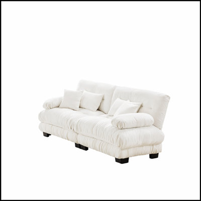 Canapé confortable en chenille deux places pour le salon, rehaussant votre espace de détente avec un tissu doux et un design élégant.