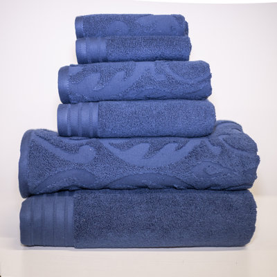 Jacquard 6 Piece 100% Cotton Towel Set