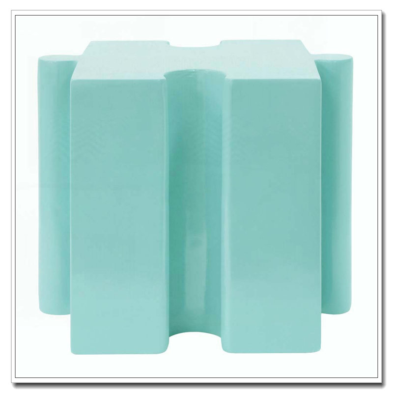 Table modulaire à rebord convexe MGO, tables d'appoint d'extérieur / d'intérieur, Vert clair, 1