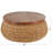 Kai Cole And Grey Rattan Wrapped Living Room Brown Coffee Table With Teak Tabletop