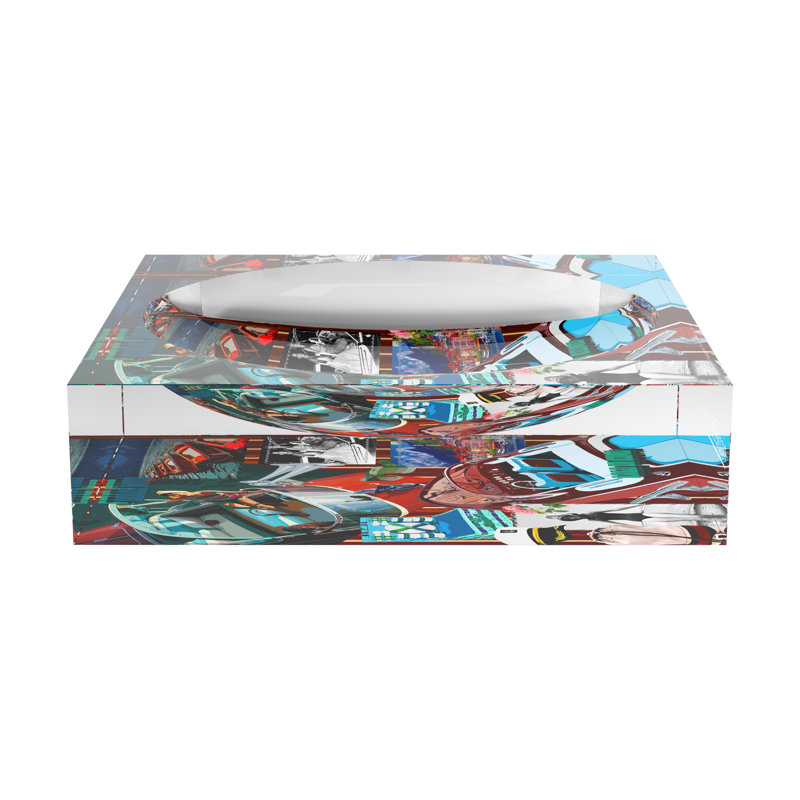 Dolce Vita Como Acrylic Decorative Tray, 6"W x 6"D x 2"H