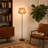 Handcrafted Diamond-shaped Rope Floor Lamp With Black Metal Base, Boho Modern Style, E26 Led Compatible