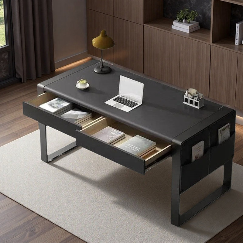 Bureau simple et luxueux, H 29,53 po x l 55,12 po x P 23,62 po, Noir