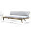 Gauche 2 places, structure en bois, coussins d'eau gris, classique et assise en bois, gris, exquis