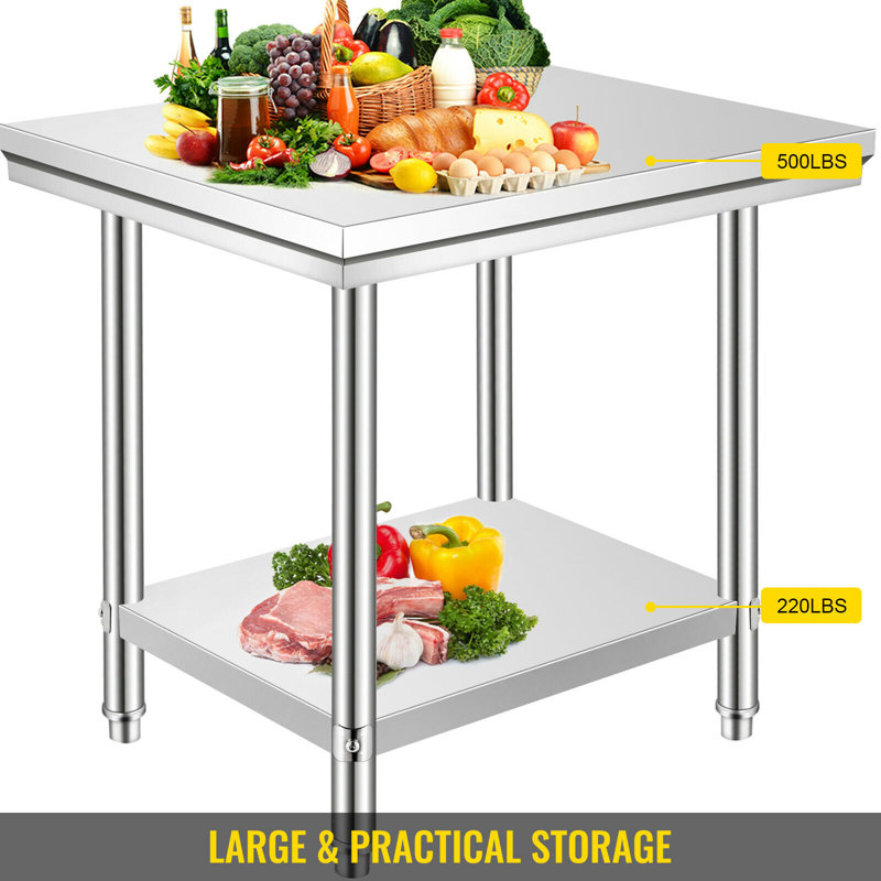 Stainless Steel 24x36x32 Inch Commercial Kitchen Prep Table