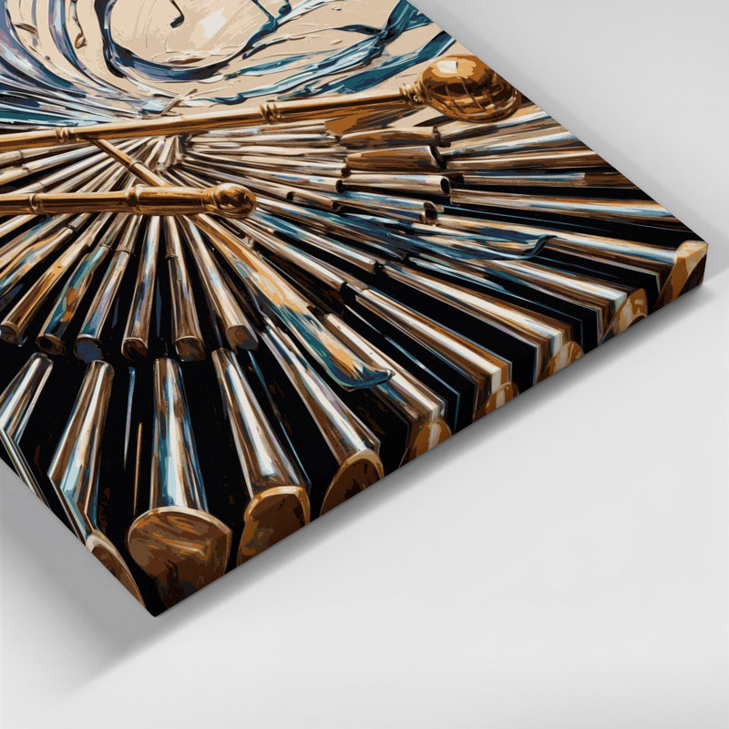 «Music Vibraphone», art mural sur toile noire, H 32 po x l 32 po