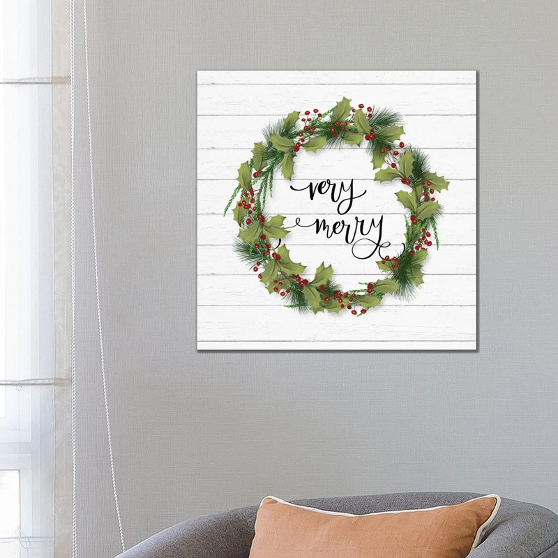 Cozy Christmas Wreath I by Hartworks - Wrapped Canvas Print, 66.04 cm H x 66.04 cm W x 1.91 cm D