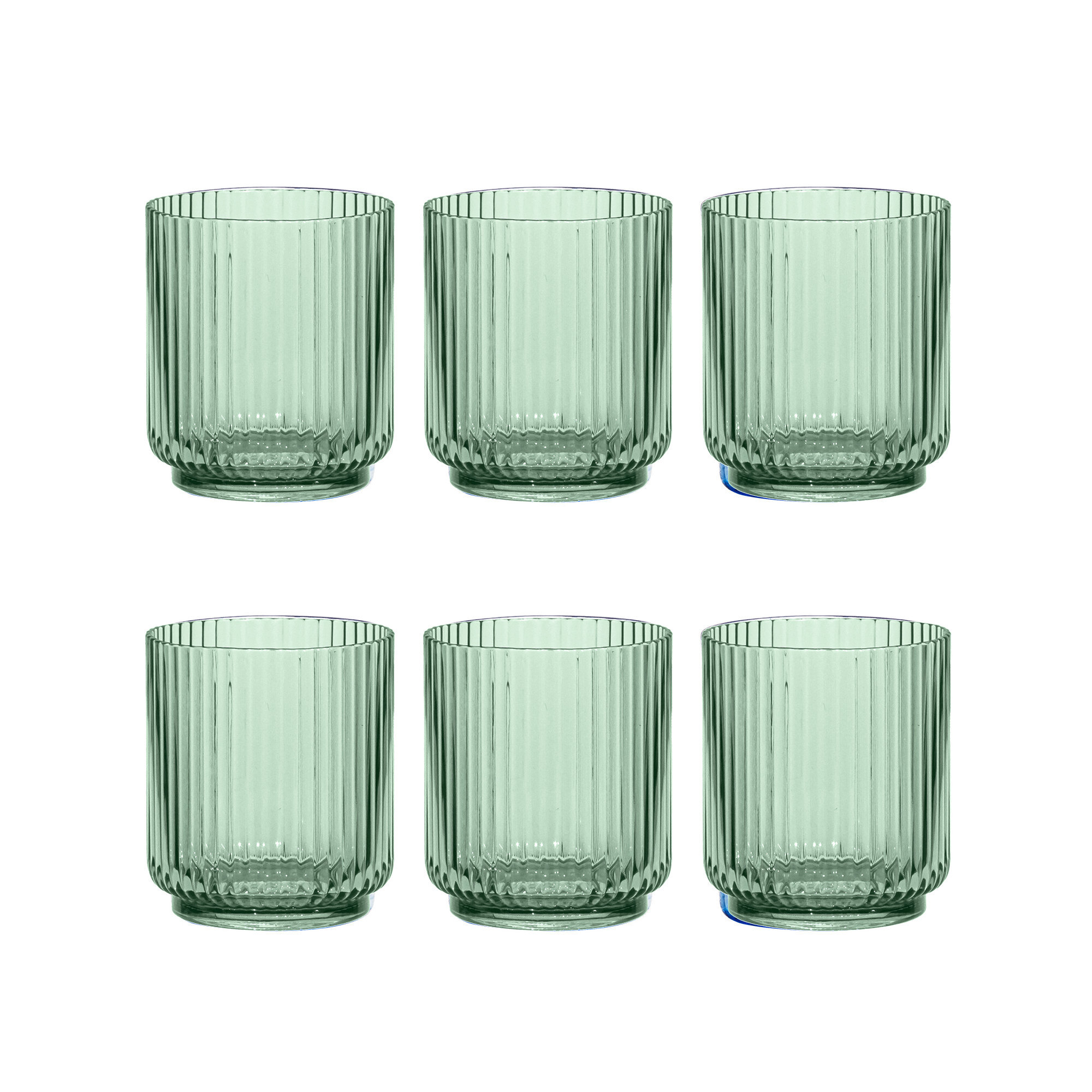 Laya Fluted Acrylic Low Tumbler Glass, Green