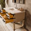 Meuble-lavabo simple en chêne blanc 48 po X P 22 po D, plateau en marbre de culture et robinet