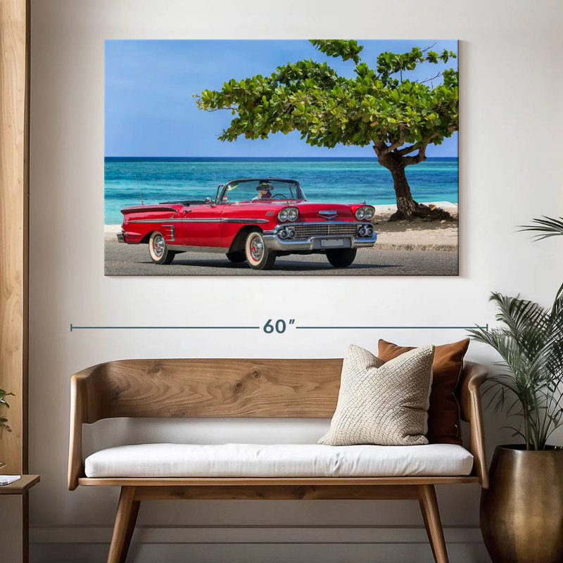 Mehar Red Cabriolet, 34" H x 51" W