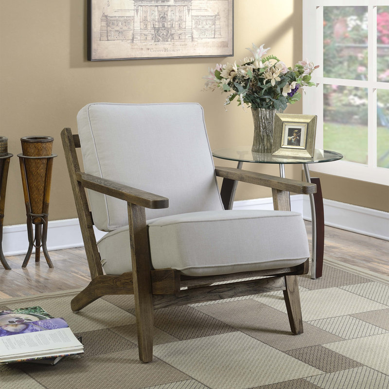 Fauteuil en polyester Williford Candace, Espresso, Taupe