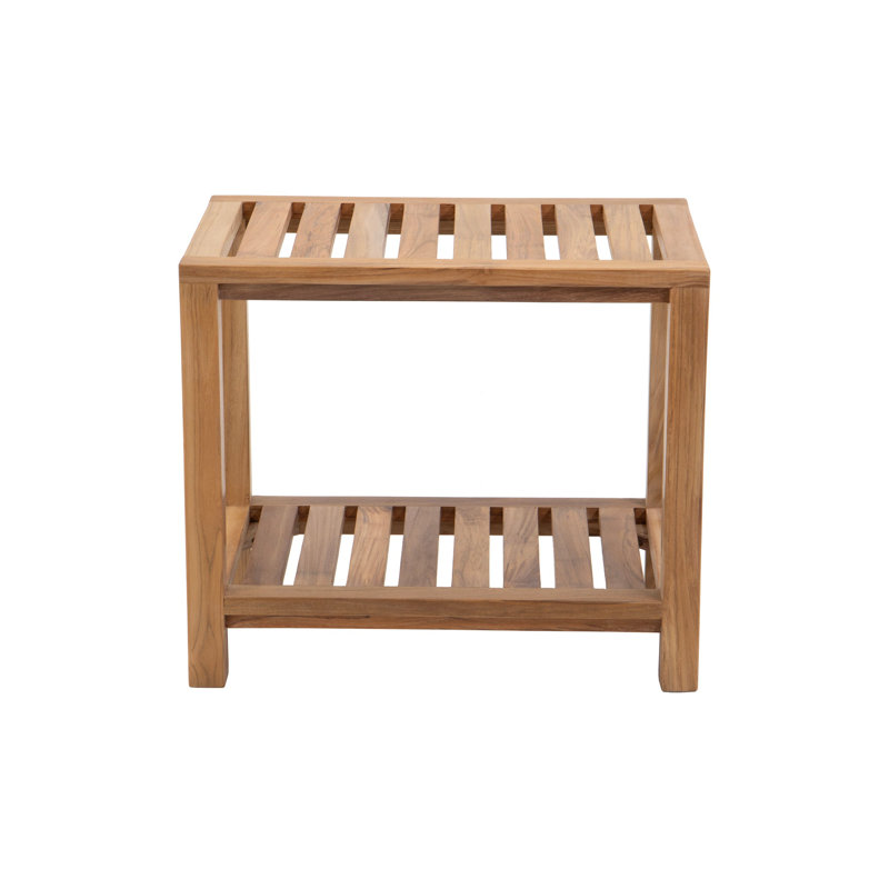 Banc de douche en teck de 21 po Beyza