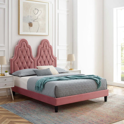 Lit plateforme en velours Alexandria