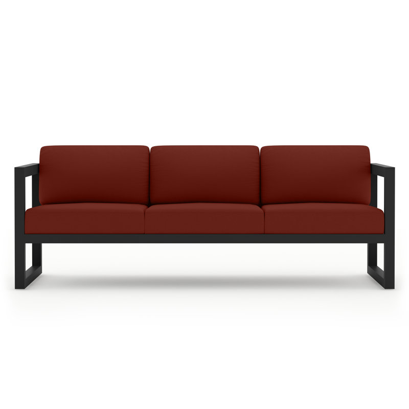 Avion Patio Sofa with Sunbrella Cushions, Canvas Charcoal Sunbrella® Canvas, Black