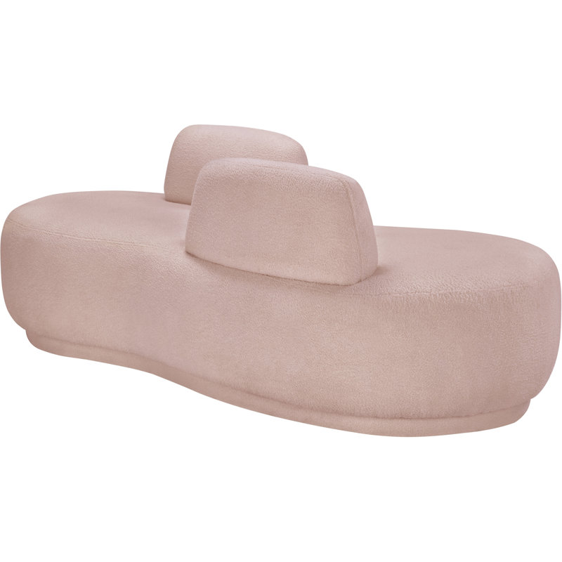 Chaise longue / causeuse Argyle, Tissu rose en fausse peau de mouton