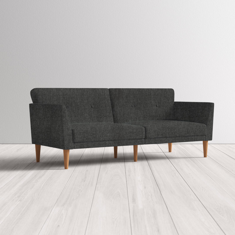 Mirrabooka Twin 204.5cm Upholstered Convertible Sofa, Pebble Grey