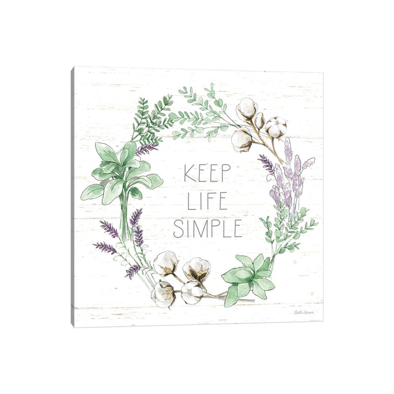Farmhouse Cotton IX Sage 1 Piece Wall Art on Canvas, 30.48 cm H x 30.48 cm W, Wrapped Canvas