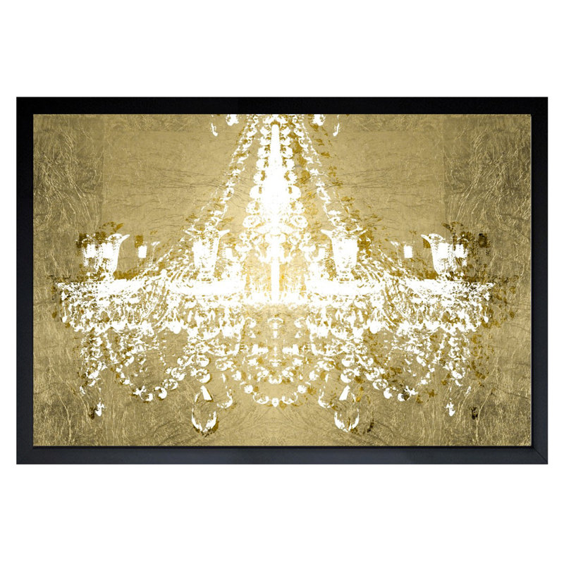 Dramatic Entrance Gold - peinture sur toile, Toile avec cadre noir, H 17,5 po x l 25,5 po