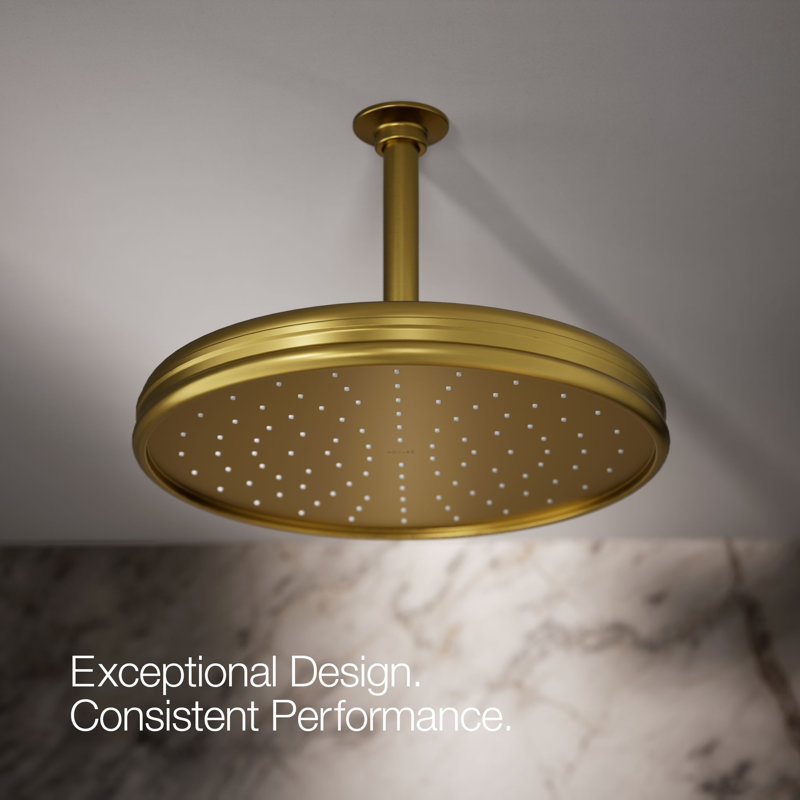 Rain Fixed Shower Head, Vibrant Brushed Gold