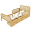 Structure de lit plateforme simple avec 2 tiroirs de rangement, lit en rotin pour enfants avec tête et pied de lit, blanc-133480446-133480445
