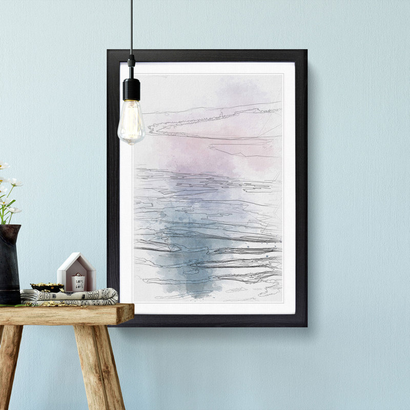 Lake Garda Italy - Single Picture Frame Painting on MDF, Black Framed, 45cm H x 33cm W x 2cm D