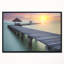 Reproduction photographique sur toile tendue avec châssis « Wooden Sea Bridge and Sunset »-18437950-121526992