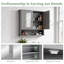 Armoire murale de salle de bain avec 2 portes miroir et 1 tablette-123104349