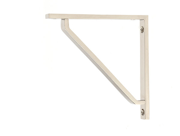 Barton Shelf Bracket, Polished Nickel, 15cm H x 5.9cm W x 1.5cm D