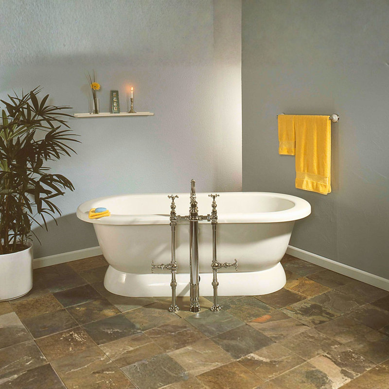 Système de distribution d'eau P0699 Royal Aqueduct avec conduites et drain, Unlacquered Polished Brass