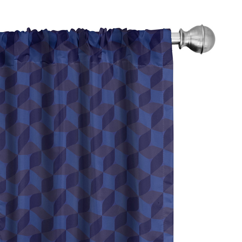 Geometric Semi-Sheer Rod Pocket Curtain Panels, 28" x 95"