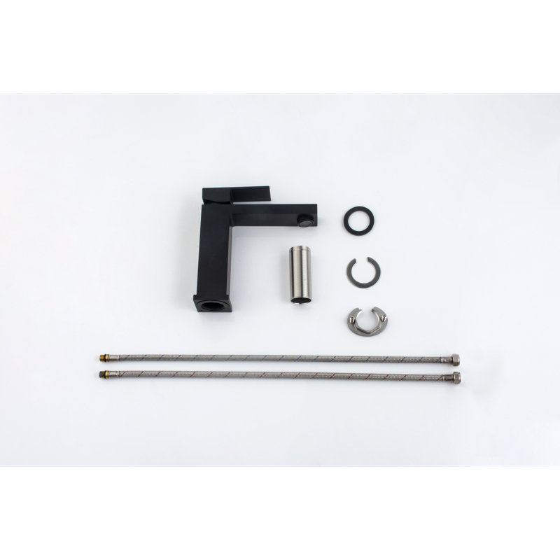 Upc Faucet With Drain, Oil Rubber Black