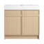 Meuble-lavabo sur pied 36 po avec lavabo en résine et 2 portes d'armoire à fermeture en douceur-426483794