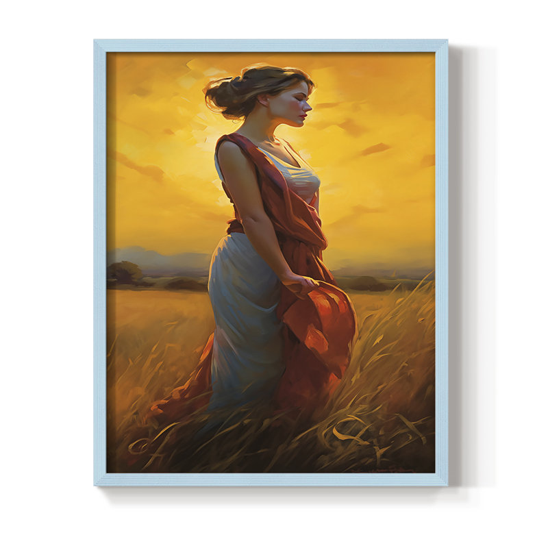 Reproduction encadrée WOMEN Series CML XXXIV - bois massif, H 30 po x l 24 po, Bleu